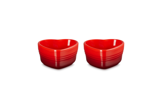 Stoneware Set of 2 Heart Ramekins
