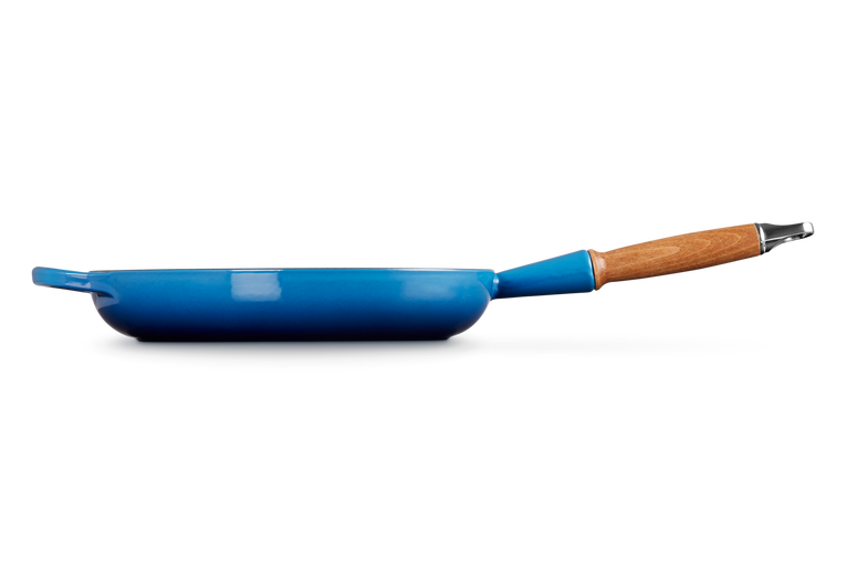 Cast Iron Frying Pan with Wooden Handle